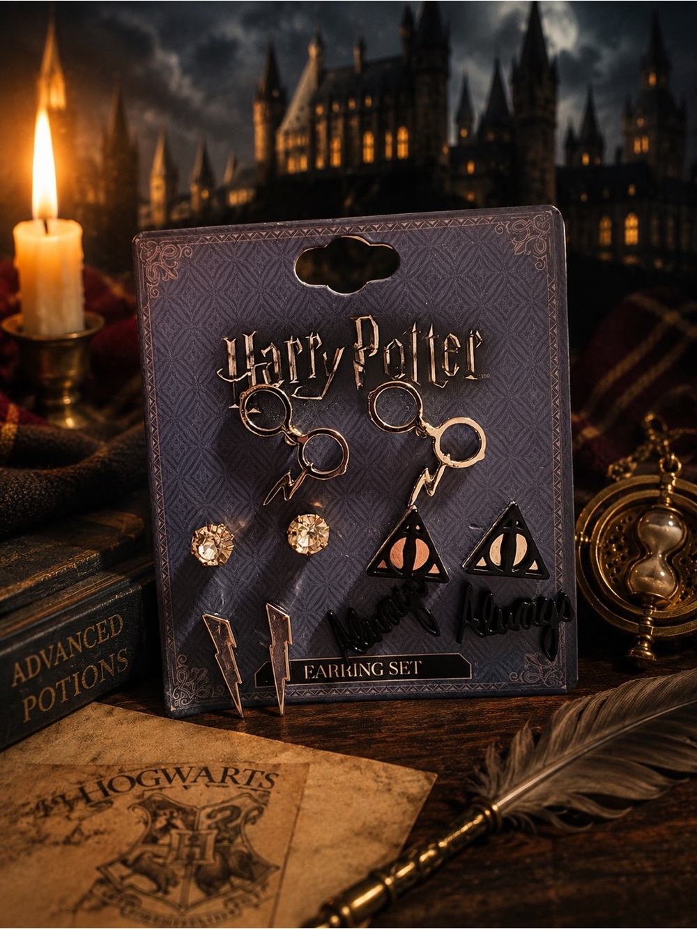 🪄Officially Lic. Harry Potter 6-Pair Stud Earrings-Bioworld- NWT!! 🧙🏼♀️🦉